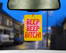 Load image into Gallery viewer, Beep Beep Car air freshener Pink and yellow