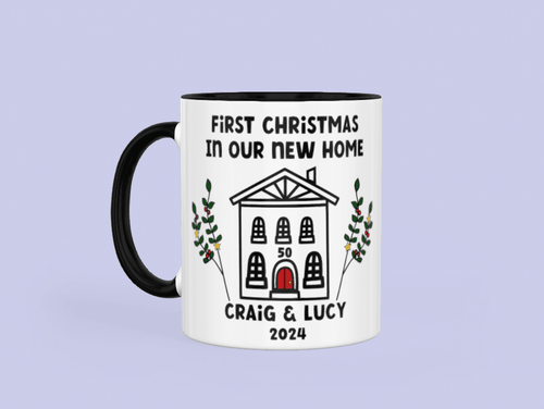 Custom First Christmas in New home Mug