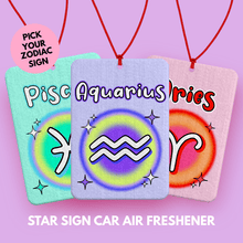 Load image into Gallery viewer, Zodiac star sign Car Air Freshener – Fun Car accessories witchy themed car gifts