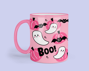 Spooky Pink Halloween Ghosty mug