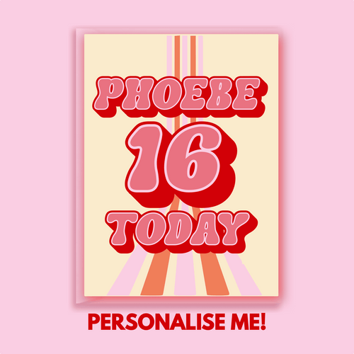 Retro Birthday card - Personalise me